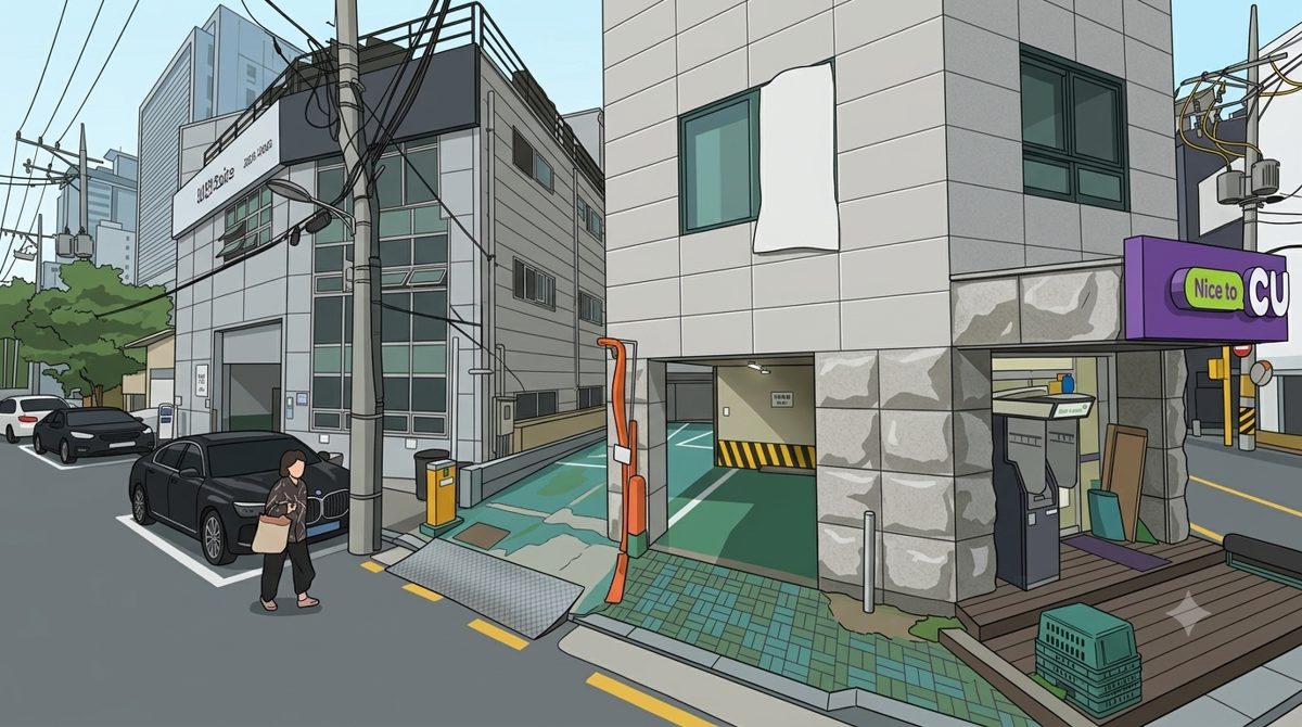 협승빌딩 북쪽 남부순환로381길 주차장 입구